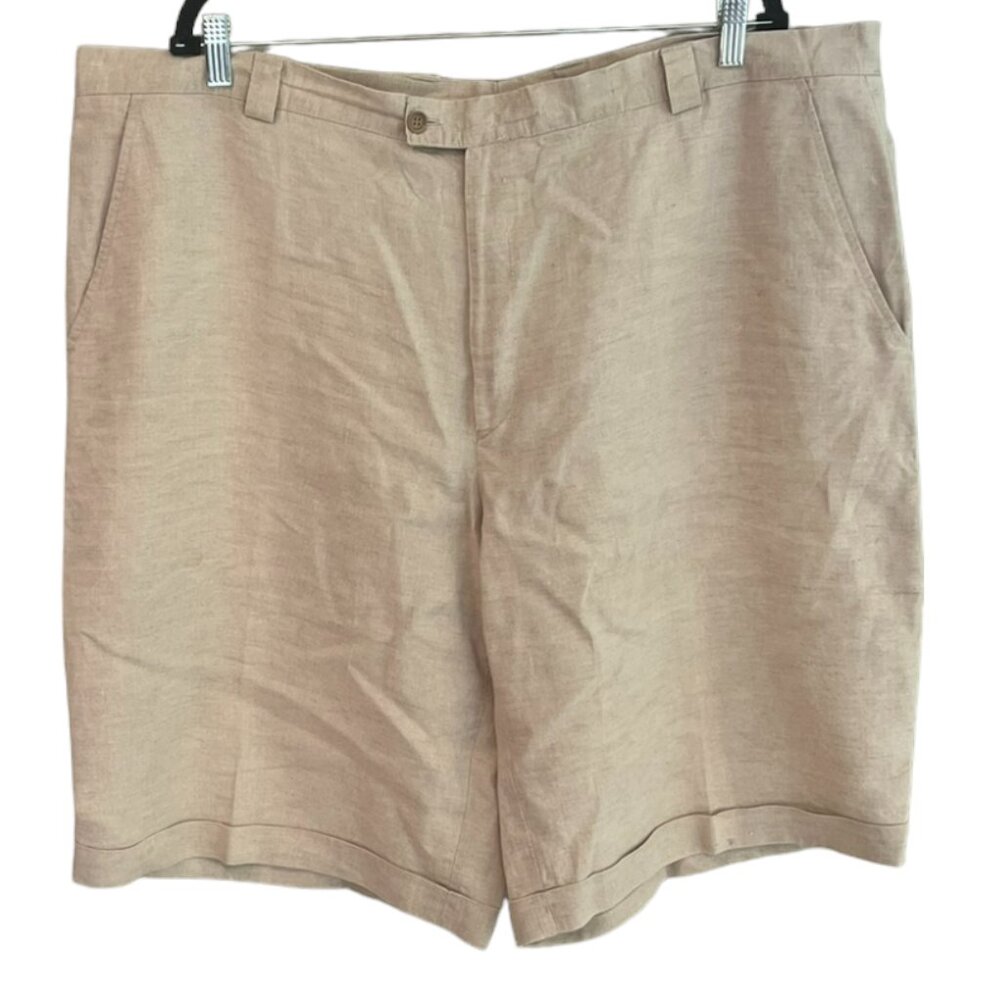 Men's Zanetti‎ 100% Linen Italian Made Crespi Shorts Size 46